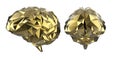 Golden polygonal brain Royalty Free Stock Photo