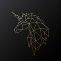 Golden polygonal Unicorn illustration