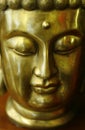 Golden portrait of holy buddha