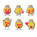 Golden potion cartoon character with love cute emoticon