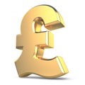 Golden pound currency sign Royalty Free Stock Photo