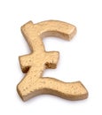 Golden pound symbol Royalty Free Stock Photo