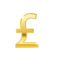 Golden poundsterli symbol isolated web vector icon. Poundsterling trendy 3d style vector icon.