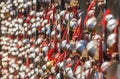 Golden prayer bells of the Wenwu temple Royalty Free Stock Photo