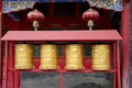 Golden prayer wheels