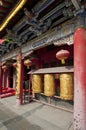 Golden prayer wheels