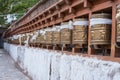 Golden prayer wheels