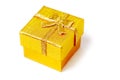 Golden present box isolated Royalty Free Stock Photo
