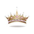 Princess crown or tiara with pearls and pink gems Royalty Free Stock Photo