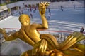 The golden Prometheus statue at the Rockefeller center