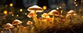 Golden Psilocybe Cubensis Mushrooms in Grass