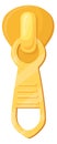 Golden puller. Unzip clasp cartoon fastener icon Royalty Free Stock Photo