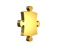 Golden puzzle piece, 3D rendering Royalty Free Stock Photo