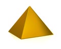 Golden pyramid 3d illustration
