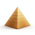 Golden Pyramid On White Background - Vector Illustration