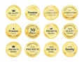 Golden Quality Guarantee Badges Royalty Free Stock Photo