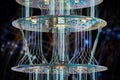 Golden quantum computer machine close up