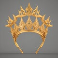 golden queen crown on a gray background Royalty Free Stock Photo