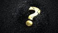 Golden Question Mark Black Sand Royalty Free Stock Photo