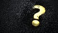 Golden Question Mark Black Sand Royalty Free Stock Photo