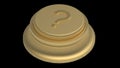 question mark gold button isolated 3d illustration golden render