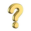 Golden question mark 3D