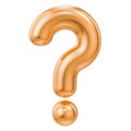 Golden question mark, 3D rendering