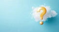 Golden question mark emerging from a cloud Royalty Free Stock Photo