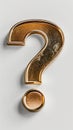 Golden Question Mark Icon with Glitter Texture on White Background Royalty Free Stock Photo