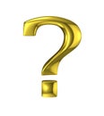 Golden question mark metallic sign