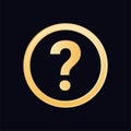 Golden question mark vector icon Royalty Free Stock Photo
