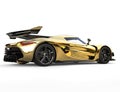 Golden race sports super car - back view