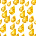 Golden rain concept drops seamless pattern.