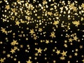 The Golden rain of stars on the black background,celebration