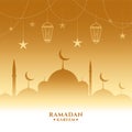 Golden ramadan kareem beautiful background