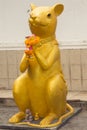 golden rat statue in Thai temple