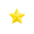 Golden rating star. Yellow first place achieve sign.