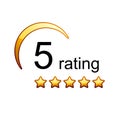 5 golden rating stars icon