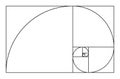 Golden ratio geometric concept. Fibonacci spiral. Vector illustration. Royalty Free Stock Photo