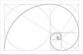 Golden ratio geometric concept. Fibonacci spiral. Vector illustration. Royalty Free Stock Photo