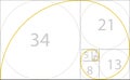 Golden ratio geometric concept. Fibonacci spiral. Vector illustration Royalty Free Stock Photo