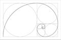 Golden ratio geometric concept. Fibonacci spiral. Vector illustration. Royalty Free Stock Photo