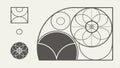 Golden ratio geometric shapes, mathematical vector design. vector design Generative AI