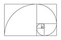 Golden ratio spiral. Geometric ideal proportion, divine sections template on white background. Mathematics symmetry Royalty Free Stock Photo