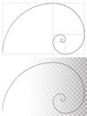 Golden ratio spiral line Royalty Free Stock Photo