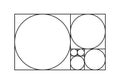 Golden ratio template, isolated on white background, vector illustration design Royalty Free Stock Photo