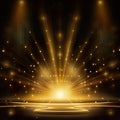 A golden ray of lights creates a celebratory background that is nothing short of enchanting.