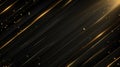 Golden rays of light on a black background. Royalty Free Stock Photo