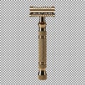 Golden Razor on Checkered Background Royalty Free Stock Photo