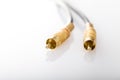 Golden RCA cable Royalty Free Stock Photo